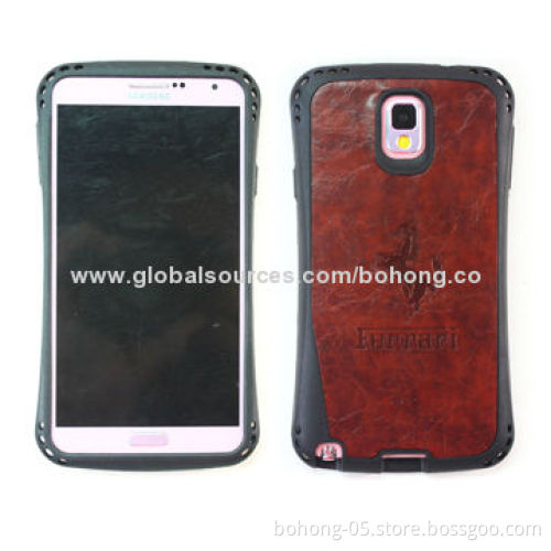 Fingerprint Grain TPU Phone Cases for SAM N9000/Pretty Waist Appearance/Surface Paste Crazy Horse PU